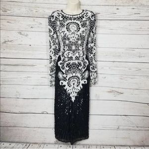 Cache Vintage Fully Beaded Silk Dress Size M